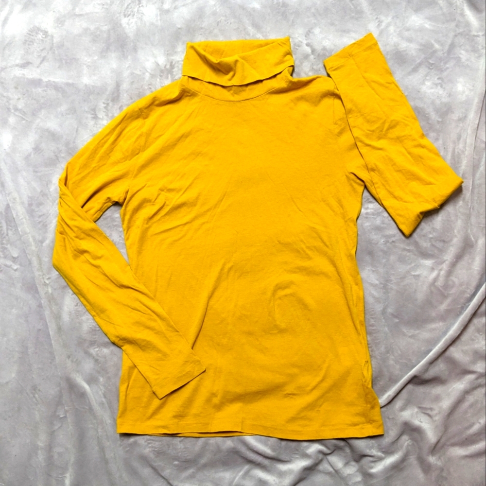 J. Crew Long Sleeved Tissue Turtleneck in Vibrant Mustard - Size M - MAKE OFFER!
